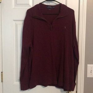 Men’s burgundy quarter zip sweater